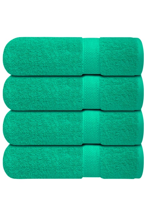 Premium Bath Towels Set Pack of 4-100% Ring Spun Cotton Towels - Green Bath Towels 68cm x 137cm - Soft Feel, Quick Dry, Highly Absorbent Durable Towels, Perfect for Daily Use by Infinitee Xclusives