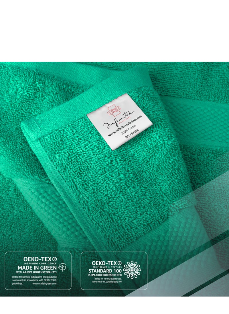 Infinitee Xclusives Premium Bath Towels Set Pack of 4-100% Ring Spun Cotton Towels - Green Bath Towels 68cm x 137cm - Soft Feel, Quick Dry, Highly Absorbent Durable Towels, Perfect for Daily Use by Infinitee Xclusives  - Image 5