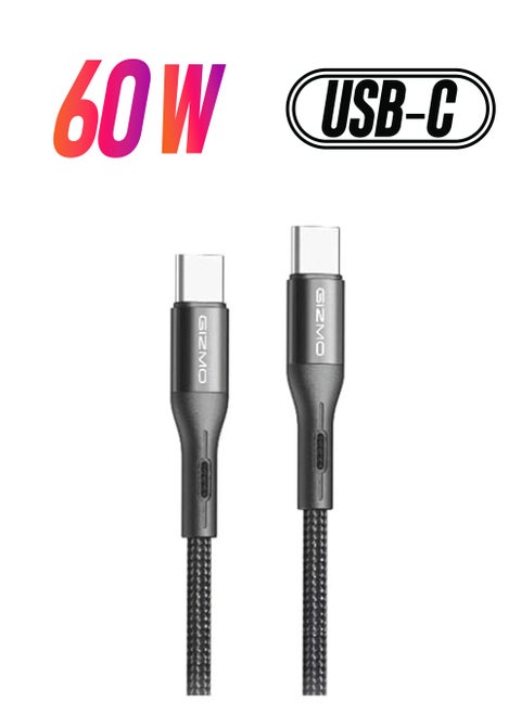 Braided Type-C to Type-C 1.2M 60W - Black