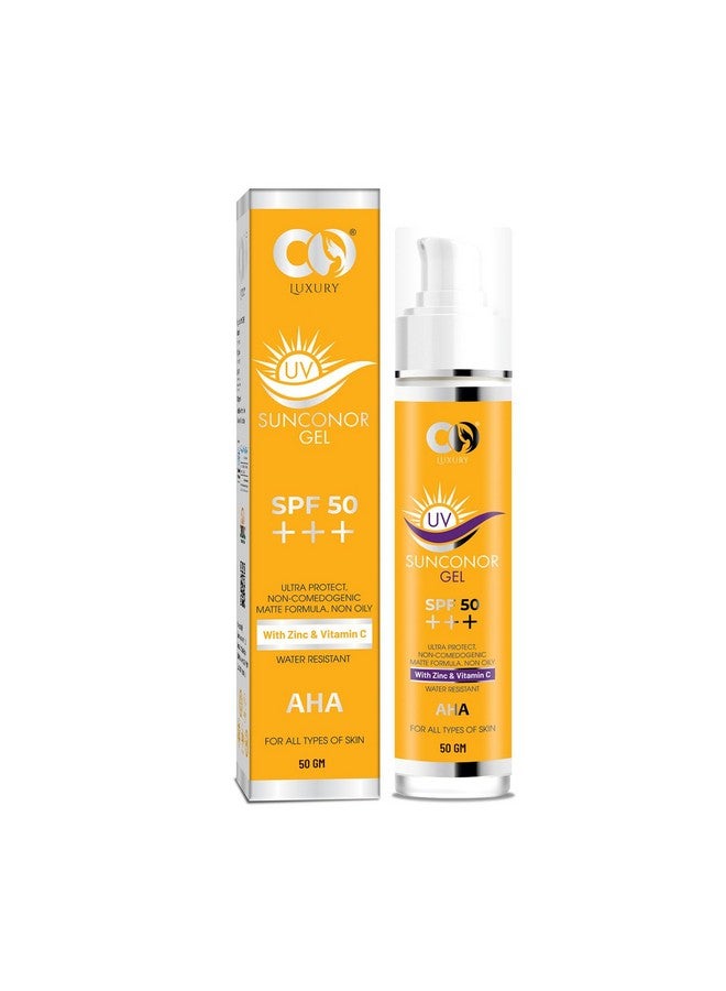 CO Luxury Sunscreen Spf 50 Pa+++ Water Resistant & Nongreasy Broad Spectrum Sunblock With Vitamin C Zinc Oxide & Glycerine Matte Finish Uvab Sun Protection For Women & Men 50 Gm - Image 1