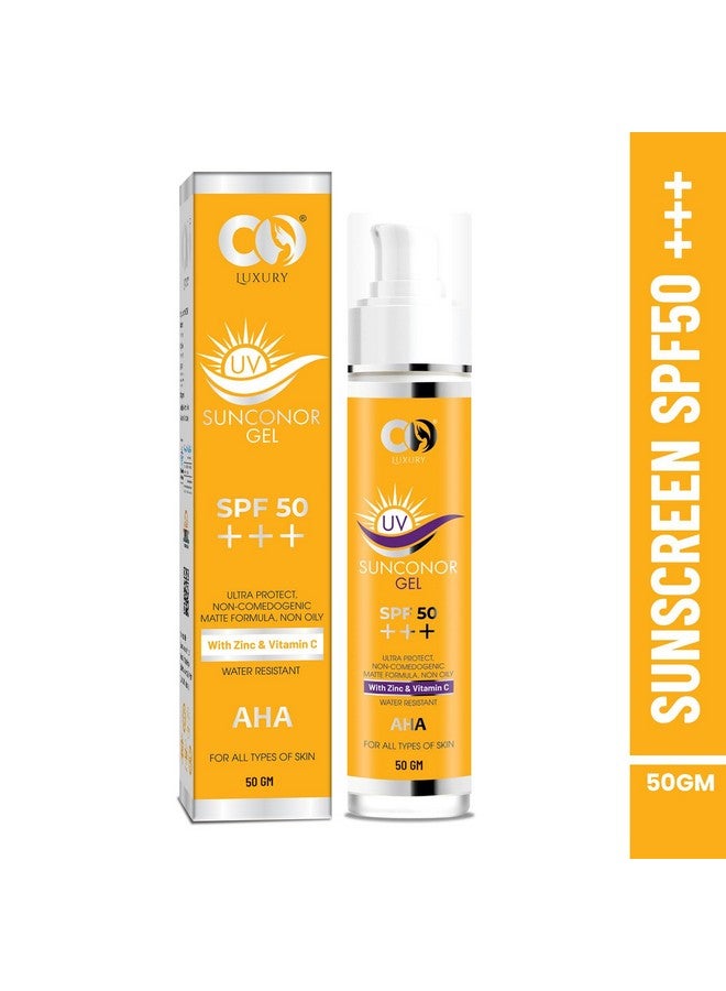 CO Luxury Sunscreen Spf 50 Pa+++ Water Resistant & Nongreasy Broad Spectrum Sunblock With Vitamin C Zinc Oxide & Glycerine Matte Finish Uvab Sun Protection For Women & Men 50 Gm - Image 2