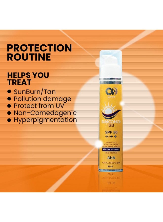 CO Luxury Sunscreen Spf 50 Pa+++ Water Resistant & Nongreasy Broad Spectrum Sunblock With Vitamin C Zinc Oxide & Glycerine Matte Finish Uvab Sun Protection For Women & Men 50 Gm - Image 5