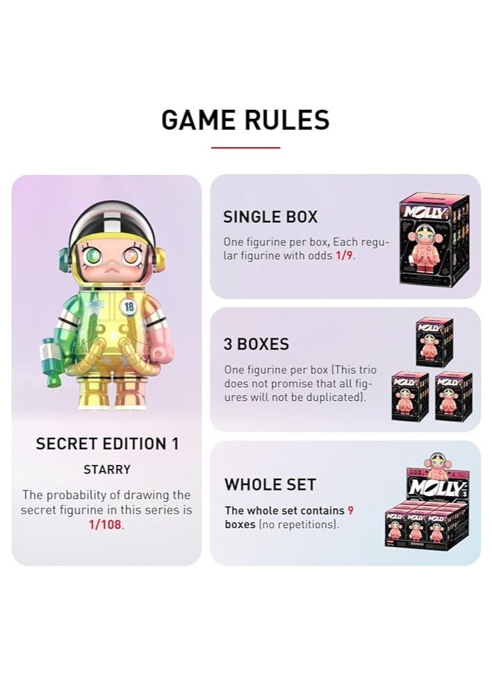 General - POP MART Mega Space Molly 100% Series 3 Pop Figures Random Characters Anime Action Figures Collectible Characters Collector's Art Toys Toy Figures Gift 1 pc - Image 1