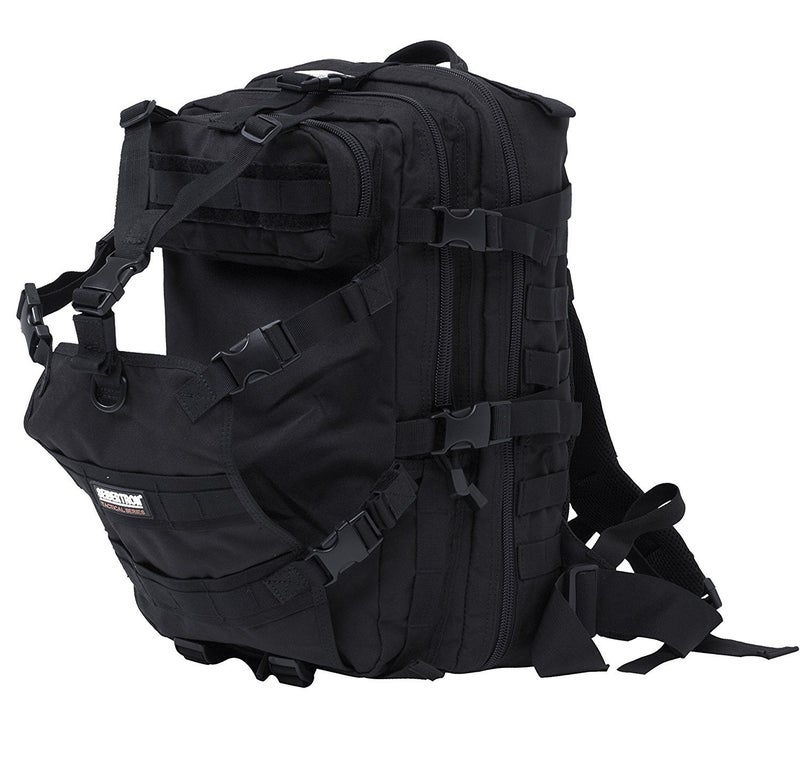 Seibertron Seibertron Waterproof Large Capacity Molle Motorcycle Helmet Holder/Cycling Helmet Storage/Hiking Helmetcatch Bag/Backpack Also Fit Basketball Football Soccer Backpack Black  - Image 2
