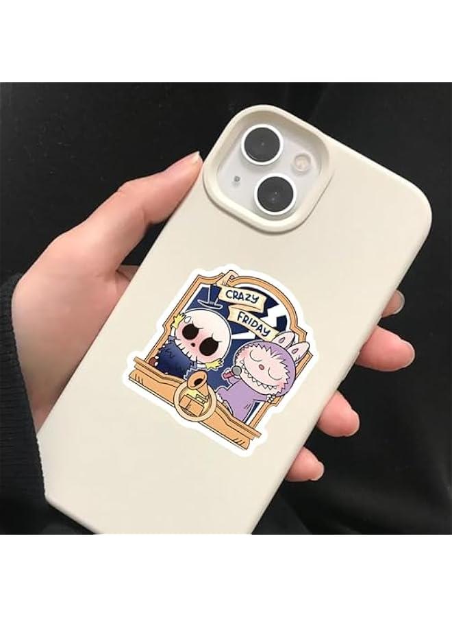 Arabest 50pcs Labubu Cartoon Stickers for Teen Water Bottle, Cool Terror Labubu Waterproof Vinyl Decal for Kids Adult Girl Laptop Skateboard Phone Guitar Travel Case Bike - Image 4