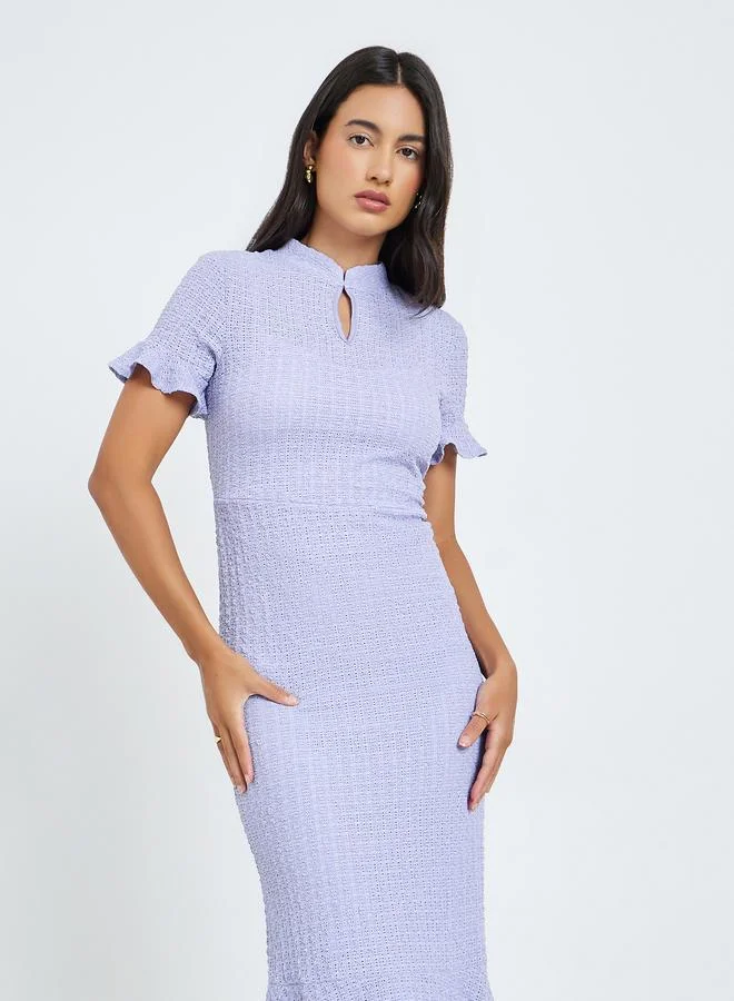 ستايلي فستان ماكسي بحافة ميرميد وبارز الملمس