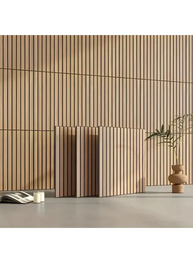 Pine Color 6 Pieces 3D Luxury Retro Grille Wood Grain Self Adhesive Wall Panels Peel And Stick Vinyl Wallpaper Matte Texture For Diy Projects Removable Stain Proof Tile Stickers Kitchen Countertop Furniture Renovation Straight Match Shapes Stripes Home Decor - Image 1