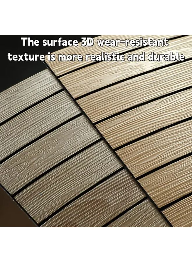 Pine Color 6 Pieces 3D Luxury Retro Grille Wood Grain Self Adhesive Wall Panels Peel And Stick Vinyl Wallpaper Matte Texture For Diy Projects Removable Stain Proof Tile Stickers Kitchen Countertop Furniture Renovation Straight Match Shapes Stripes Home Decor - Image 2