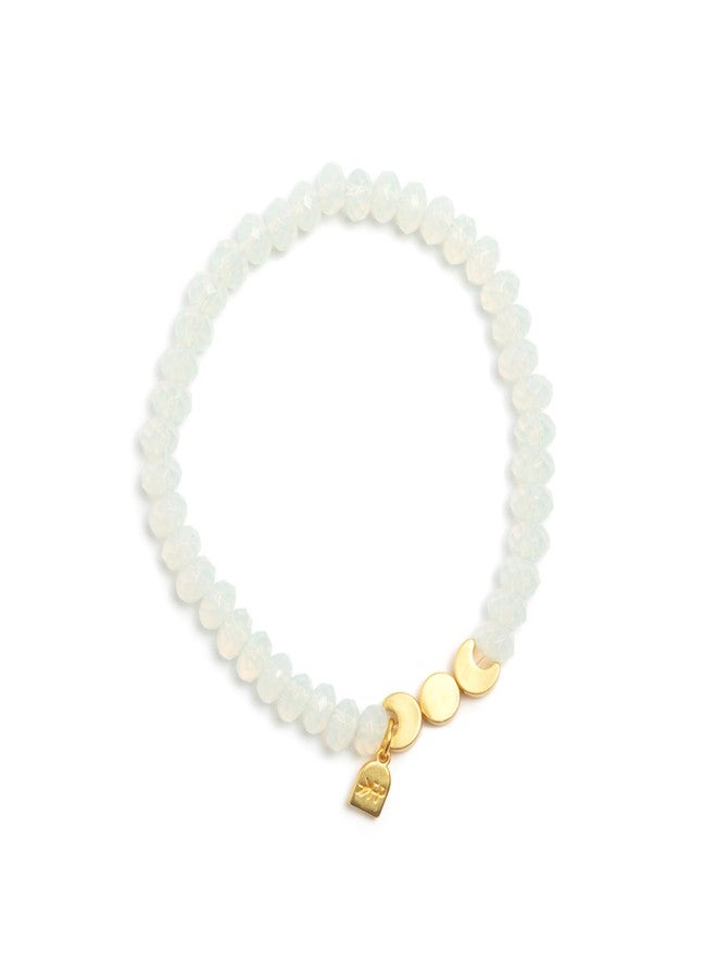 Freshly Picked Beaded April Birthstone Bracelet 7", Semi-Precious Stone Bead, for Women, Mama Gifts (Diamond) - Image 1