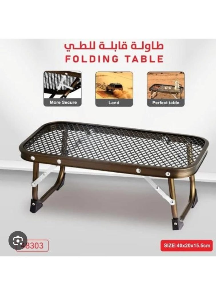 Folding Camping Table – Portable Lightweight Metal Table for Outdoor Desert Trips, Picnics and Camping Adventures, Durable and Easy to Carry Design - Image 2