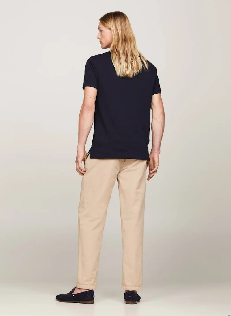 TOMMY HILFIGER Men's Monotype Regular Polo Shirt - Cotton, Black