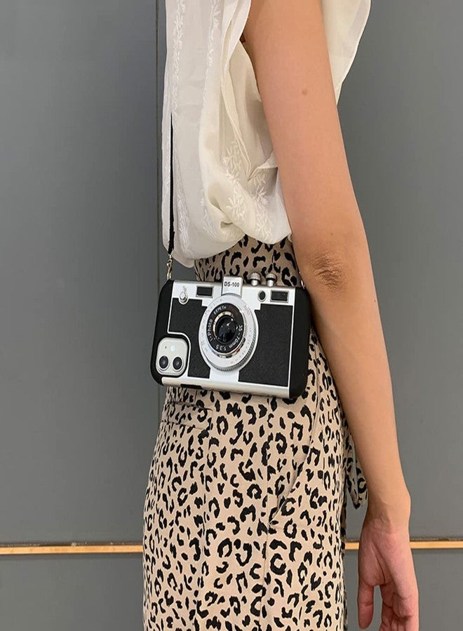 UnnFiko Emily in Paris Phone Case for iPhone 15, Cute Camera Design, 3D Vintage Camera Cover Phone Case with Long Lanyard Compatible with iPhone 15 (Black) - Image 5