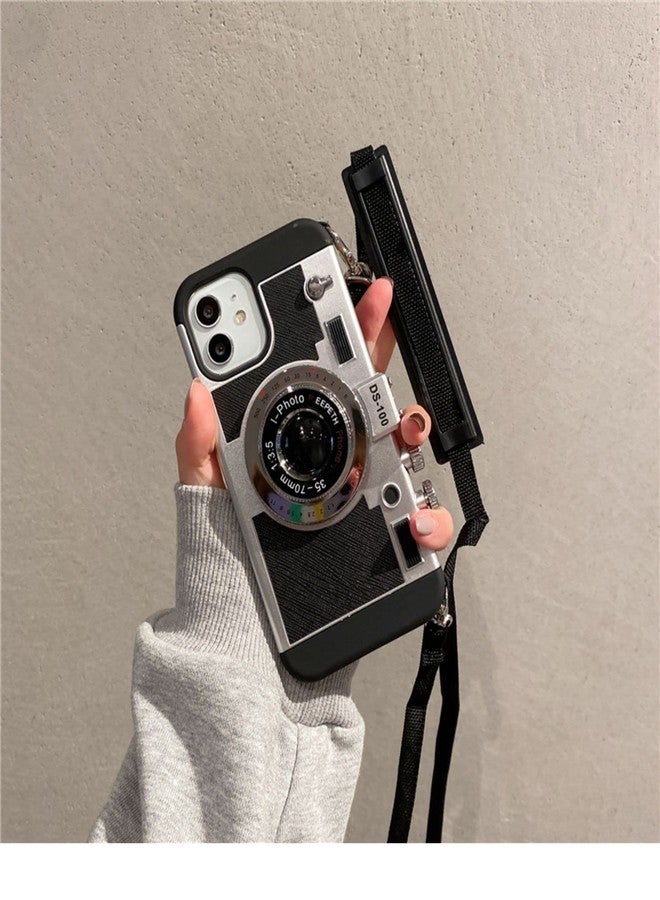 UnnFiko Emily in Paris Phone Case for iPhone 15, Cute Camera Design, 3D Vintage Camera Cover Phone Case with Long Lanyard Compatible with iPhone 15 (Black) - Image 2
