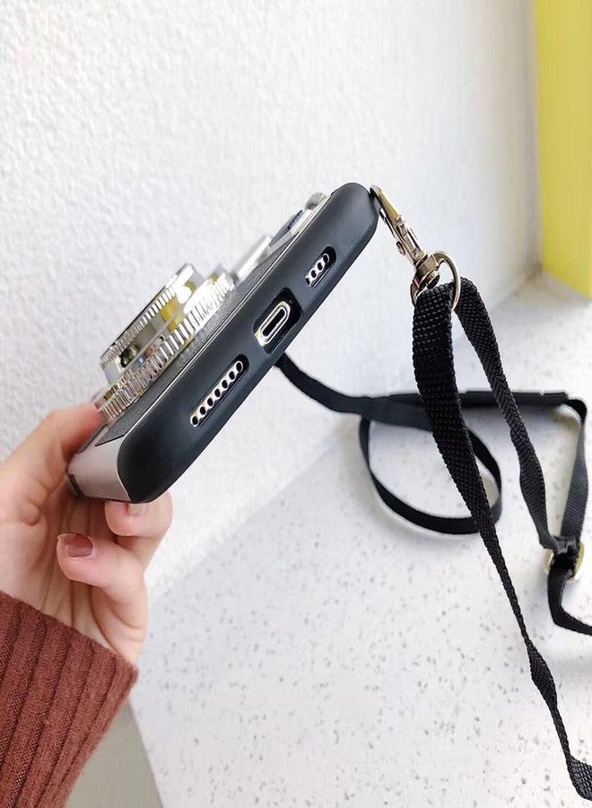 UnnFiko Emily in Paris Phone Case for iPhone 15, Cute Camera Design, 3D Vintage Camera Cover Phone Case with Long Lanyard Compatible with iPhone 15 (Black) - Image 4