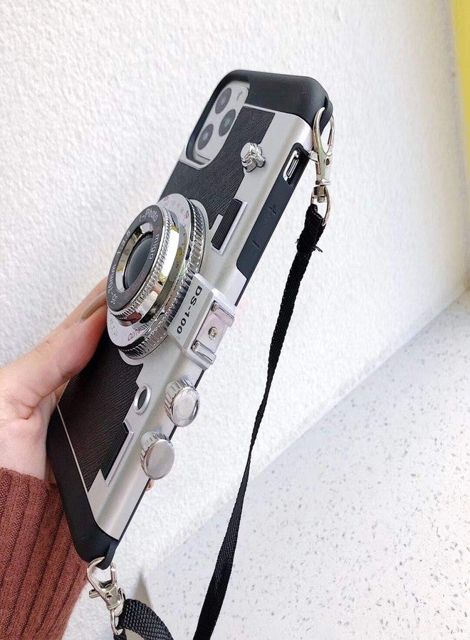 UnnFiko Emily in Paris Phone Case for iPhone 15, Cute Camera Design, 3D Vintage Camera Cover Phone Case with Long Lanyard Compatible with iPhone 15 (Black) - Image 3