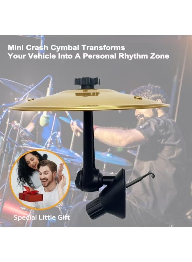 Car Cymbal Drum Vent, Mini Metal Drum Collision Cymbal Suitable For Car Dashboard, Fun Instrument Tool, Suitable For Drummer Music Enthusiasts Gift (Gold) - Image 3