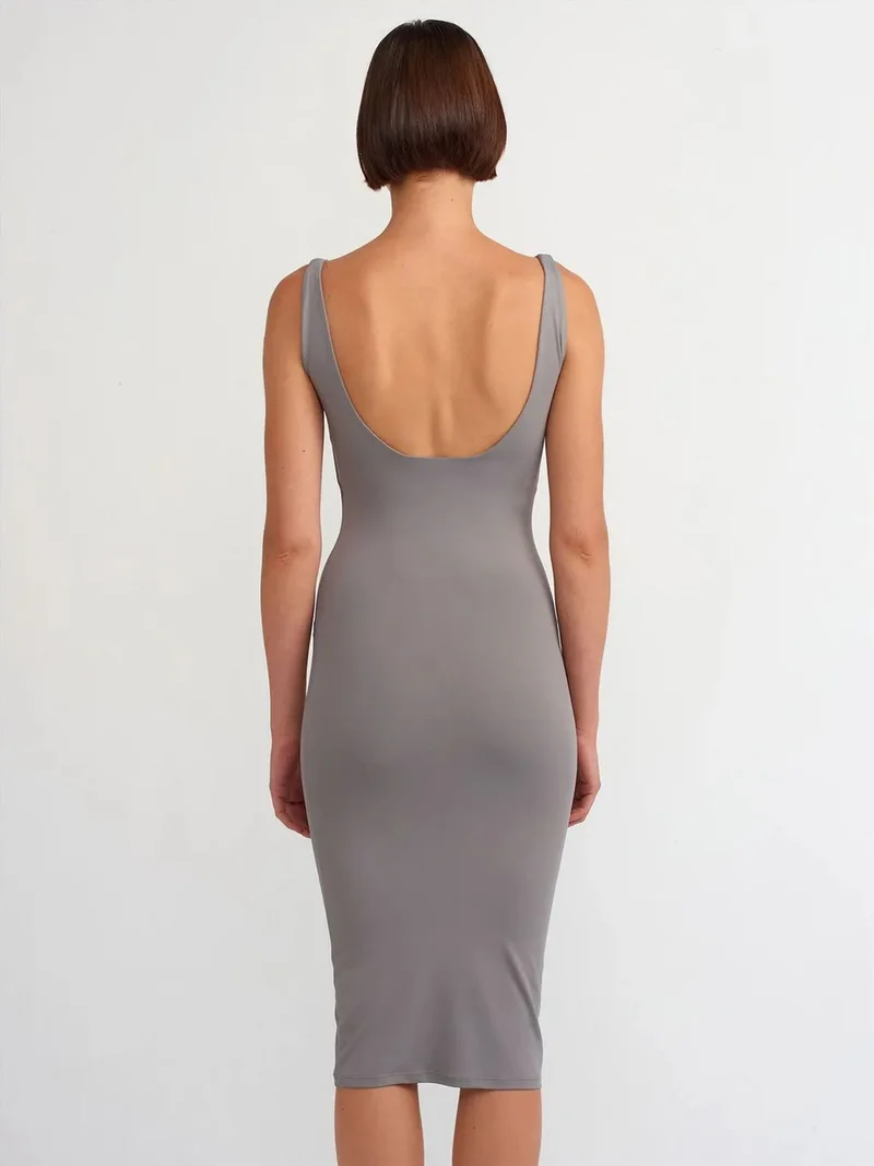 ديلفين Dilvin Sleeveless Bodycon Midi Dress