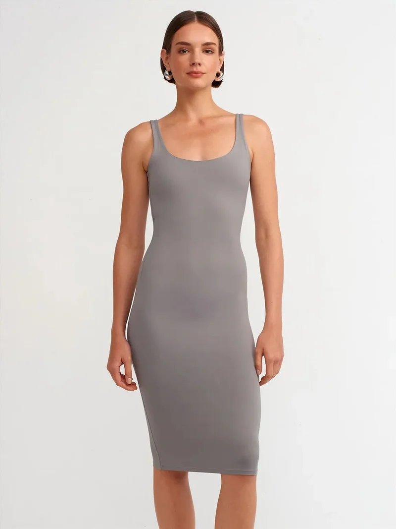 ديلفين Dilvin Sleeveless Bodycon Midi Dress
