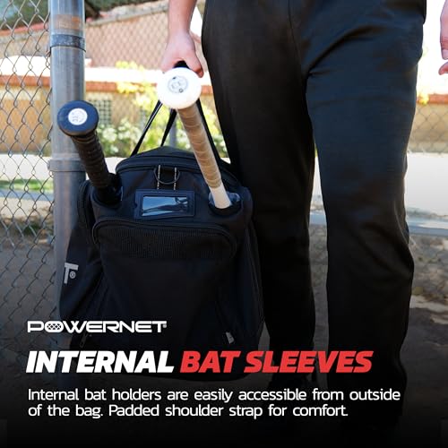 PowerNet Pro Duffle, Softball & Baseball Dual Bat Bag, Baseball Gear Shoulder Bag with Cooler Pocket and Padded Shoulder Strap (Duffle, 1-Count) - Image 4