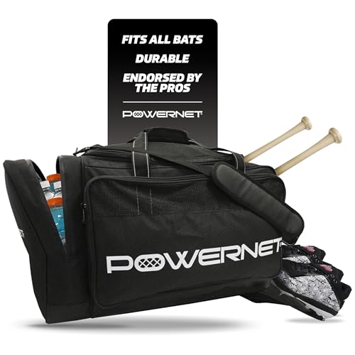 PowerNet Pro Duffle, Softball & Baseball Dual Bat Bag, Baseball Gear Shoulder Bag with Cooler Pocket and Padded Shoulder Strap (Duffle, 1-Count) - Image 1