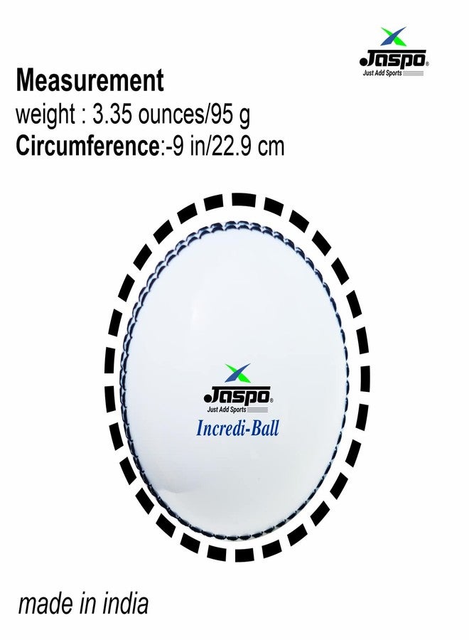 jaspo IncrediBall Soft T20 Cricket Training Ball-1 Ball Indoor/Outdoor Play and Cricket Practice (229 cm Circumference), PVC Material, Colour- White - Image 2