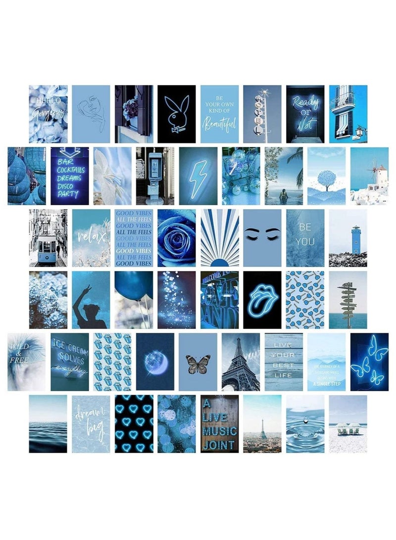 كابتن تيك 50 Pieces Wall Collage Kit, Room Aesthetic Posters, Small Landscape Vintage Photo Collage Postcards, Wall Art Poster Image Prints for Bedroom Living Room Dorm Aesthetic Wall Decor, (4 x 6 Inches) - Image 1