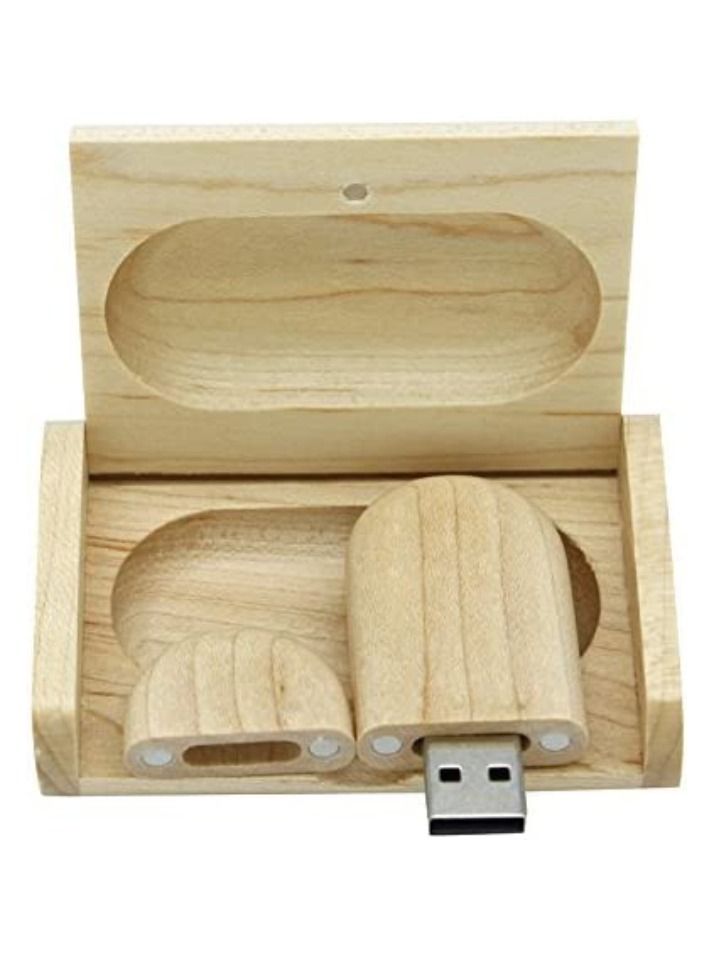 AROAQ 2GB Maple Wood 3.0 USB Flash Drive with Wooden Box U Disk Memory Stick Pen Drive - Image 1