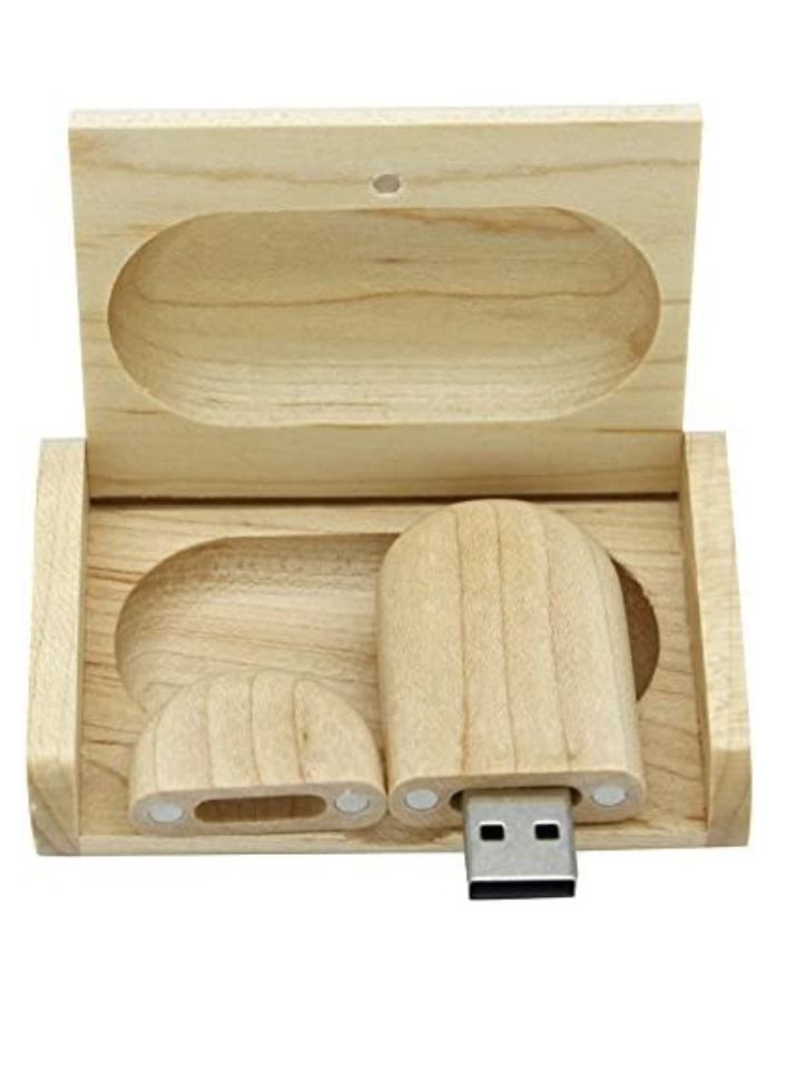 AROAQ 2GB Maple Wood 3.0 USB Flash Drive with Wooden Box U Disk Memory Stick Pen Drive - Image 3