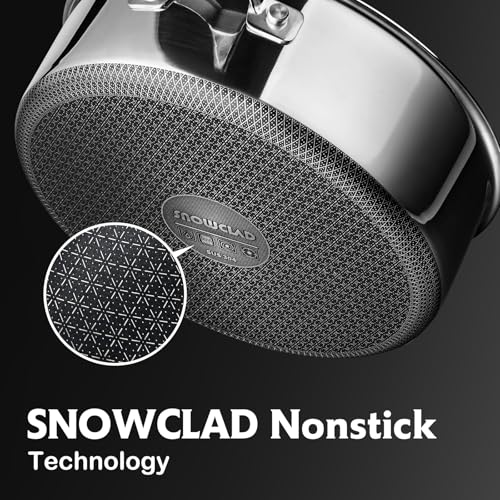SNOWCLAD Saute Pan Set,Hybrid Non Stick 5 Quart Everyday Braiser pan,10 inch skillet,8 inch skillet,Chicken Fryer, PFOA Free Cookware,Deep Frying Pans with Lid,Dishwasher and Oven Safe,Works on All Cooktops - Image 5