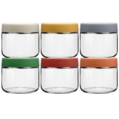 EONJOE 10 oz Glass Jars with Lids Meal Prep Portion Control Containers Pudding Yogurt Overnight Oats Salad Snack Cereal Candy Food Storage Cups Bowls Airtight - Image 1