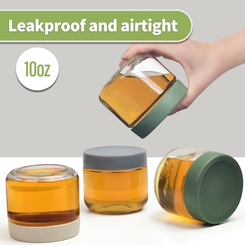EONJOE 10 oz Glass Jars with Lids Meal Prep Portion Control Containers Pudding Yogurt Overnight Oats Salad Snack Cereal Candy Food Storage Cups Bowls Airtight - Image 4