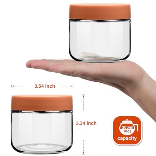 EONJOE 10 oz Glass Jars with Lids Meal Prep Portion Control Containers Pudding Yogurt Overnight Oats Salad Snack Cereal Candy Food Storage Cups Bowls Airtight - Image 2