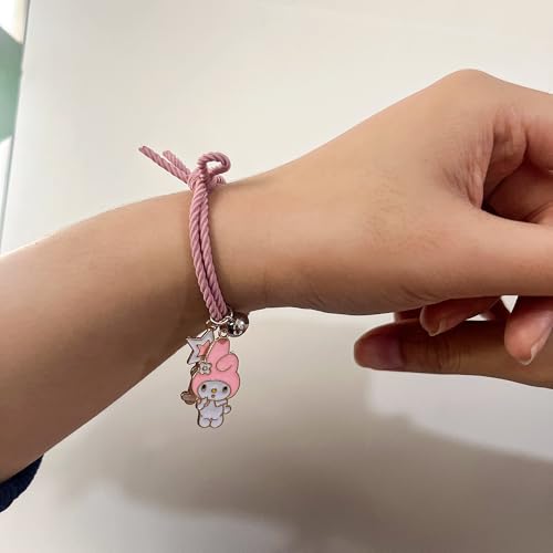 ZMANYIJEW Kuromi Bracelet Valentine Couple Rope Bracelets for Best Friend Cute Kuromi Bracelet (Black, Zinc Alloy) - Image 5