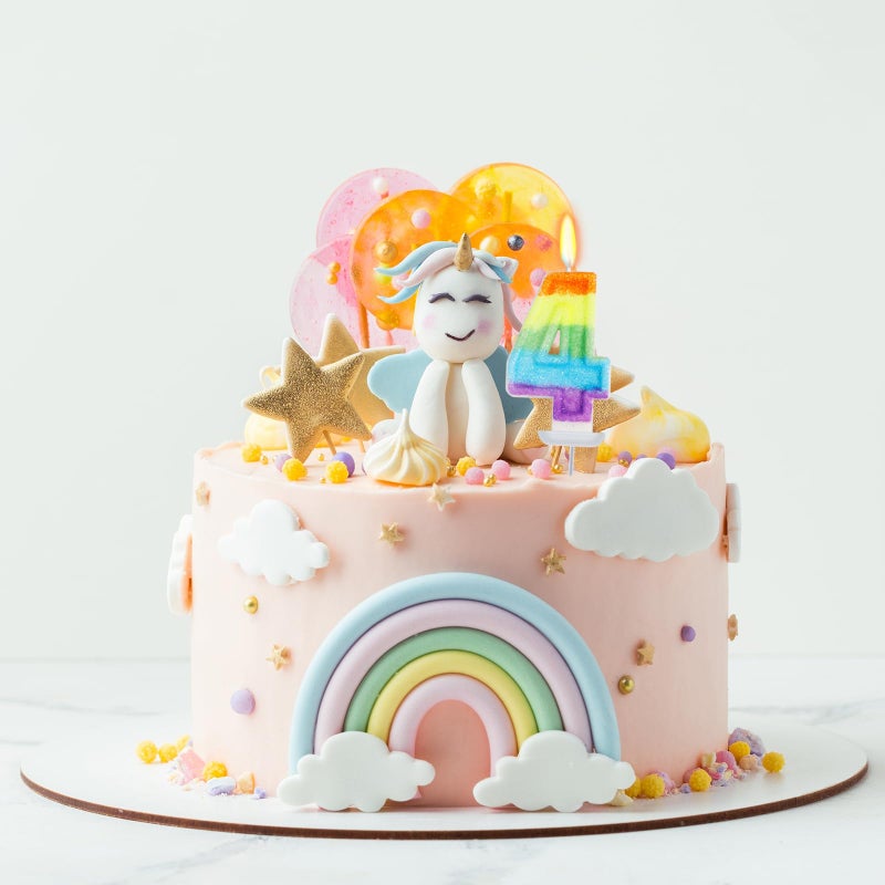 OGnomiFX Rainbow Candles for Birthday Cakes, Rainbow Themed Cake Topper Birthday Party Decorations, 4th Number Candle (Number 4) - Image 4