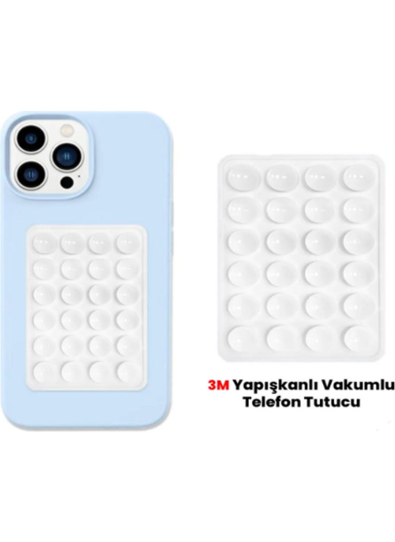 Bilişim Aksesuar Silicone Suction Cup Phone Holder White With Non Slip Adhesive For Mobile Phone 