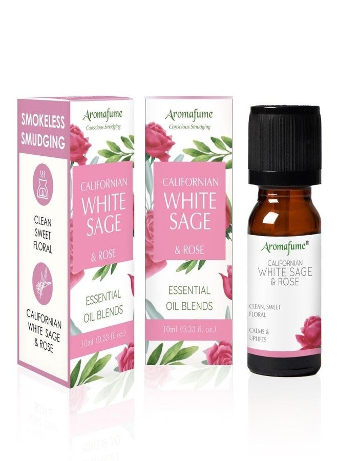 Aromafume White Sage & Rose Essential Oil Diffuser Blend by Aromafume | 3x10ml/0.33 fl oz | Aromatherapy Oil for Cleansing Negative Energy & Protection | Ethically sourced | Sage Oil for Smokeless Smudging - Image 1