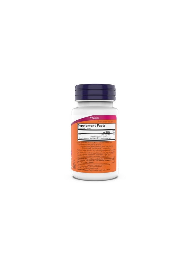 NOW Supplements, Methyl Folate 1,000 mcg, Metabolically Active Folate*, Co-Enzyme B Vitamin, 180 Tablets - Image 3