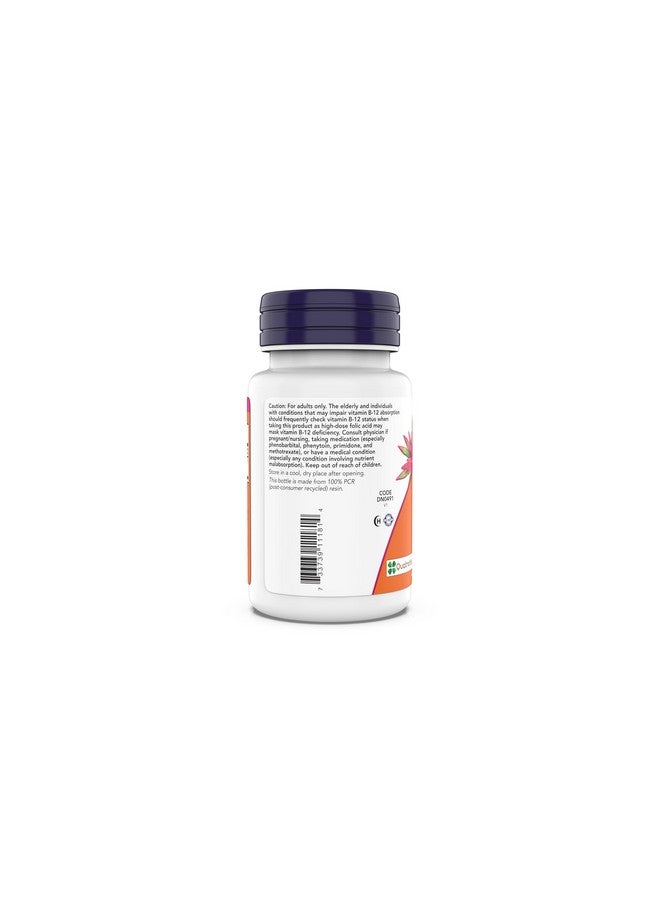 NOW Supplements, Methyl Folate 1,000 mcg, Metabolically Active Folate*, Co-Enzyme B Vitamin, 180 Tablets - Image 2