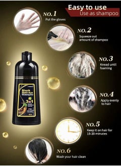 Meidu 3 In One Permanent Black Hair Dye Shampoo 500ml  - Image 3