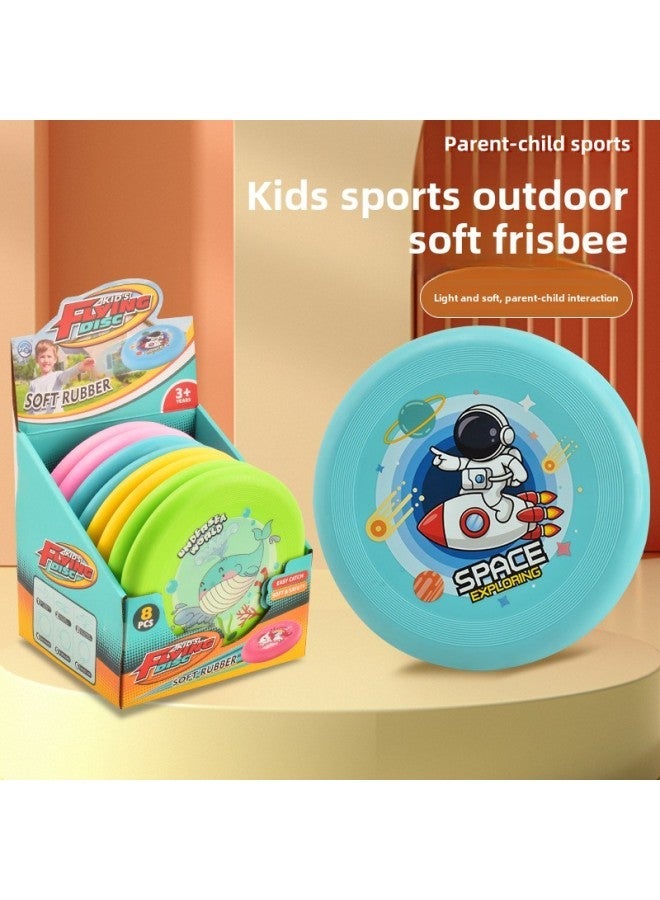 GIOIO Soft Bamboo Dragonfly Frisbee for Kids Blue 20cm UFO Boomerang Fairy Aerospace Design Lightweight Outdoor Flying Toy Parent-Child Everyday Wear Kindergarten Sports Game Gift - Image 1