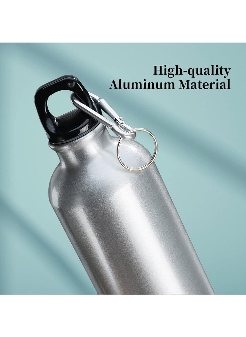 500ml Water Bottles with Carabiner, Portable Aluminum Reusable Leakproof Water Bottle for Sports, Hiking, Travel, Gym, Fitness