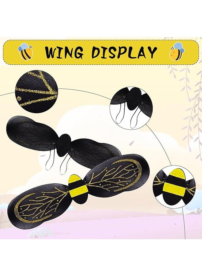 بيوينتي زي نحلة للبنات مكون من 4 قطع مع أجنحة وعصابة رأس وتنورة وعصا زي تنورة - Image 3