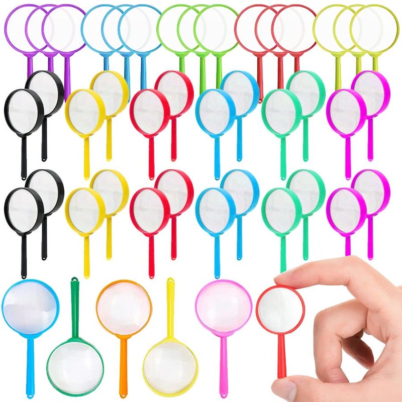 36 Pcs Magnifying Glass Handheld Magnifier Colorful Plastic Magnifying Glasses For Science Class Outdoor Exploration Party Favors Reading Gifts - Image 3