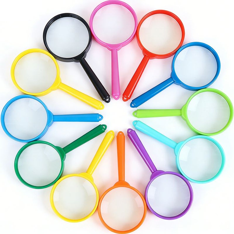 36 Pcs Magnifying Glass Handheld Magnifier Colorful Plastic Magnifying Glasses For Science Class Outdoor Exploration Party Favors Reading Gifts - Image 1