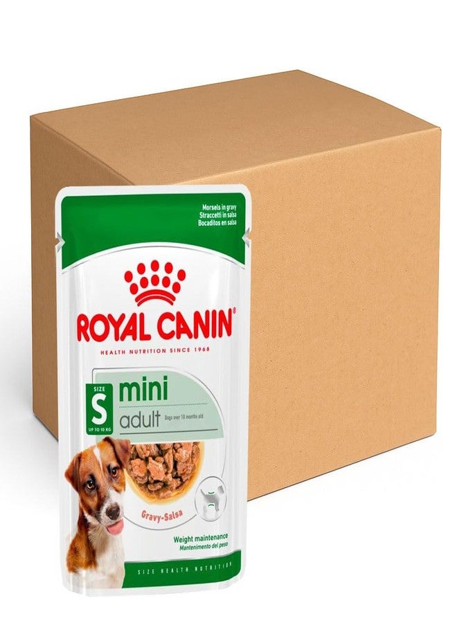 رويال كانين طعام رويال كانين ميني للكلاب البالغة الرطبة في مرق اللحم، للكلاب البالغة من السلالات الصغيرة، للحفاظ على الوزن، عبوة من 36 قطعة - Image 1