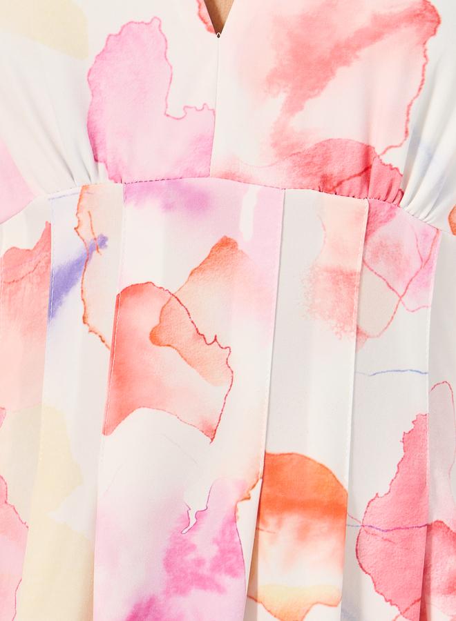 Styli Watercolor Puff Sleeve Dress  - Image 5