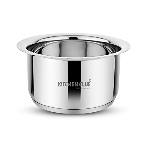 KITCHEN CLUE Stainless Steel Cookware Tope Set with Thick Sandwich Aluminium Bottom (3.5 MM), 2 Liter I Induction & Gastove Base Compatible I Ideal for Boiling Water, Milk, Cooking Rice - Image 1