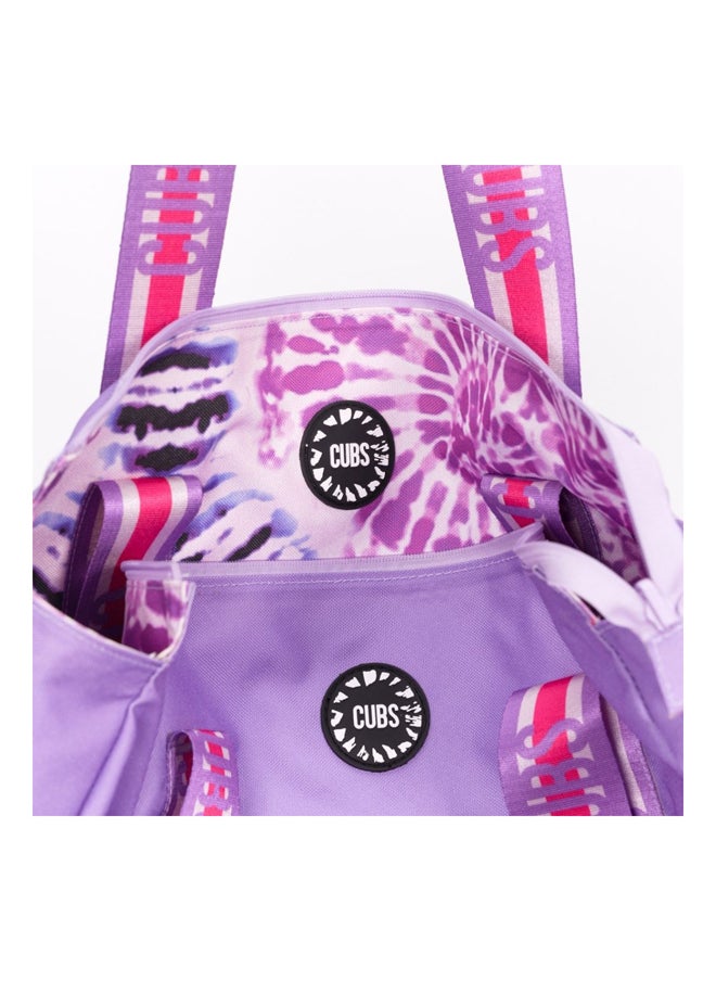 CUBS - Double Face Tote Bag Multicolor Large Lilac Plain & Tie Dye - Image 1
