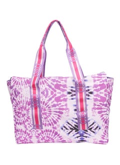 CUBS Double Face Tote Bag Multicolor Large Lilac Plain & Tie Dye  - Image 3
