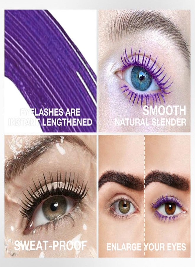 BINGBRUSH Colored Mascara for Eyelashes Set,Colorful Waterproof Mascara for eyelashes Long lasting Charming Voluminous Mascara for Women Halloween Eye Makeup (3Pcs 01#Blue&06#Green&08#Purple, F) - Image 4